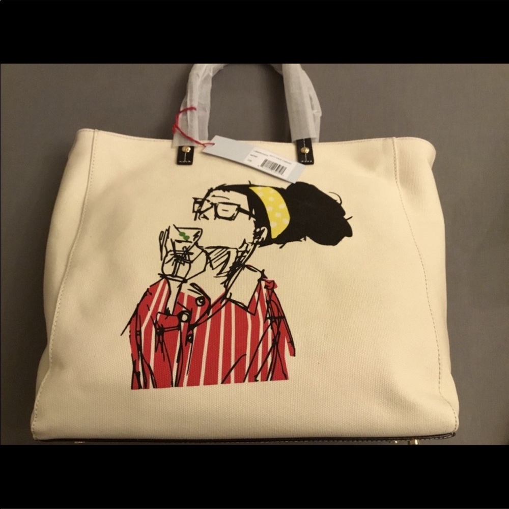 Francis Valentine Large Margaret Katy Face Canvas Tote